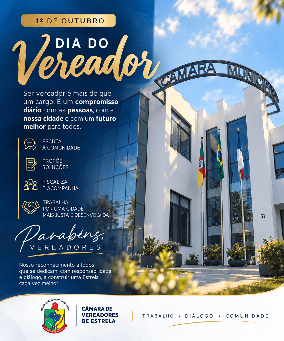 1º de Outubro | Dia do Vereador