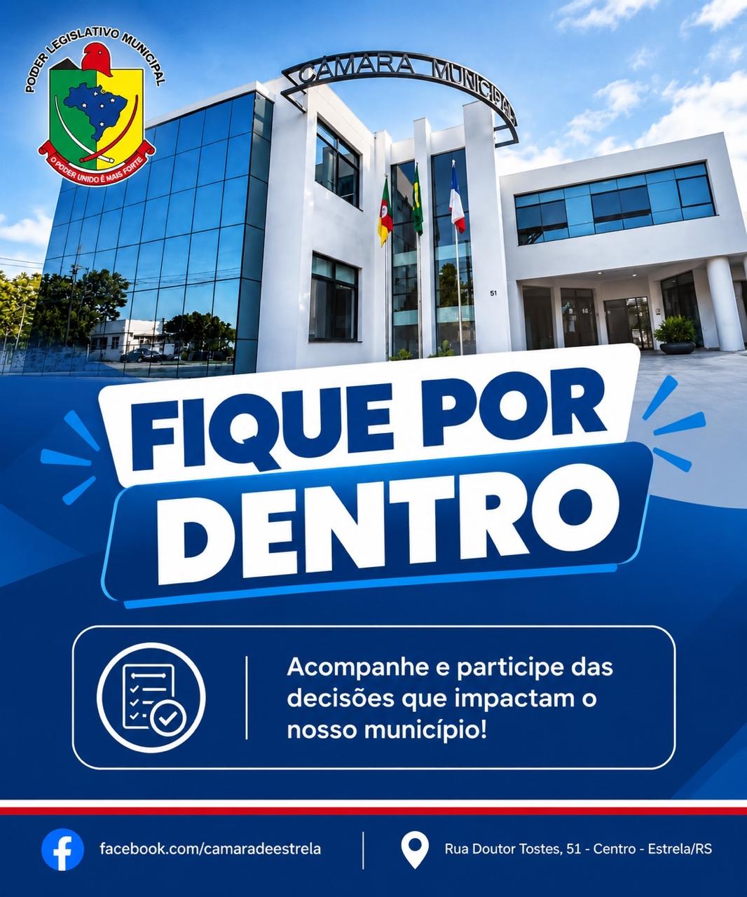 Projetos em votação na próxima Sessão Ordinária da Câmara de Estrela