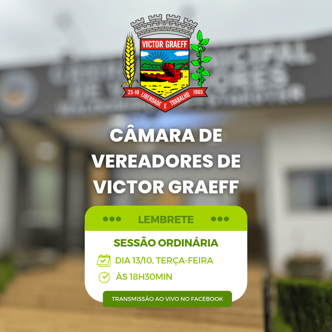 Próxima sessão da Câmara de Victor Graeff será na terça-feira, 13 de outubro