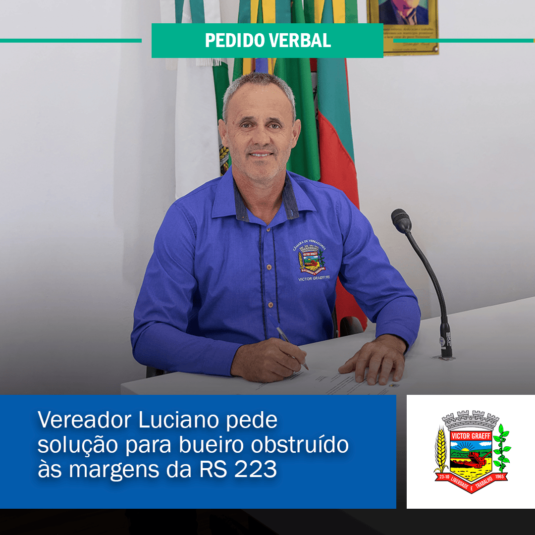 Vereador Luciano pede solução para bueiro obstruído às margens da RS 223