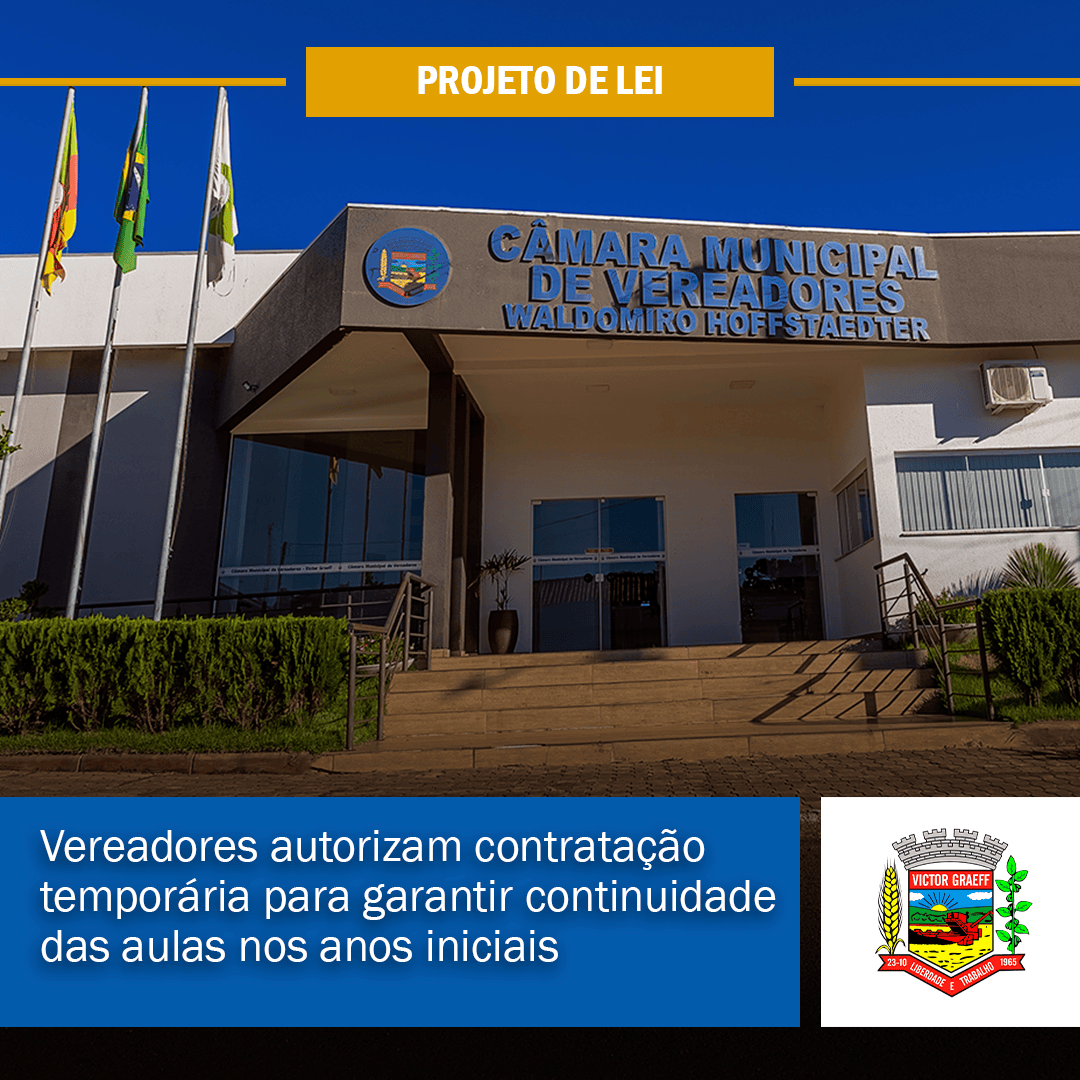 Vereadores autorizam contratação temporária para garantir continuidade das aulas nos anos iniciais