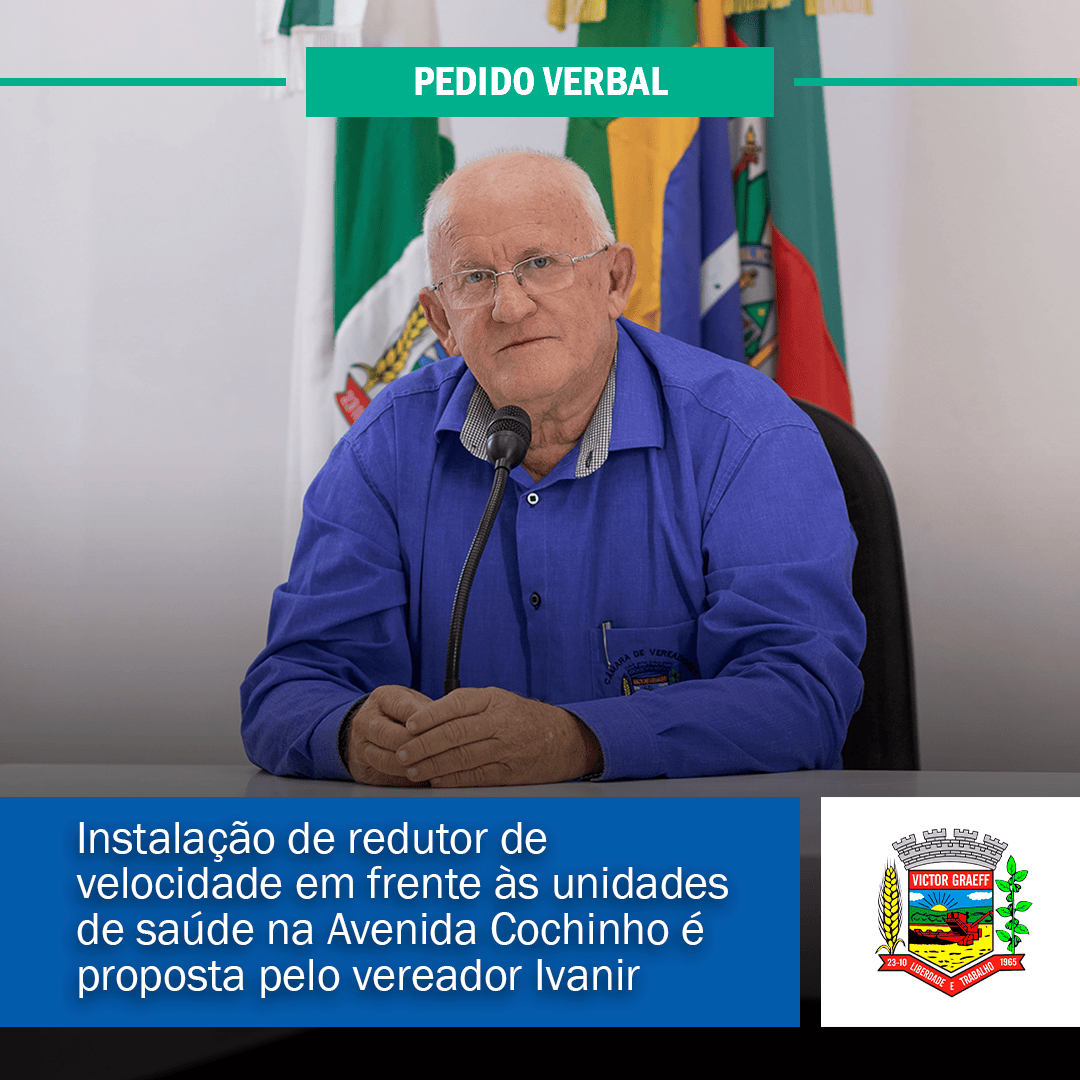 Instalação de redutor de velocidade em frente às unidades de saúde na Avenida Cochinho é proposta pelo vereador Ivanir