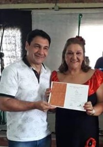 Vereador Claudio Batista,autor da proposição que institui O dia do Projeto Forma e Saúde e  Sara Rosado-Responsável pelo Projeto
