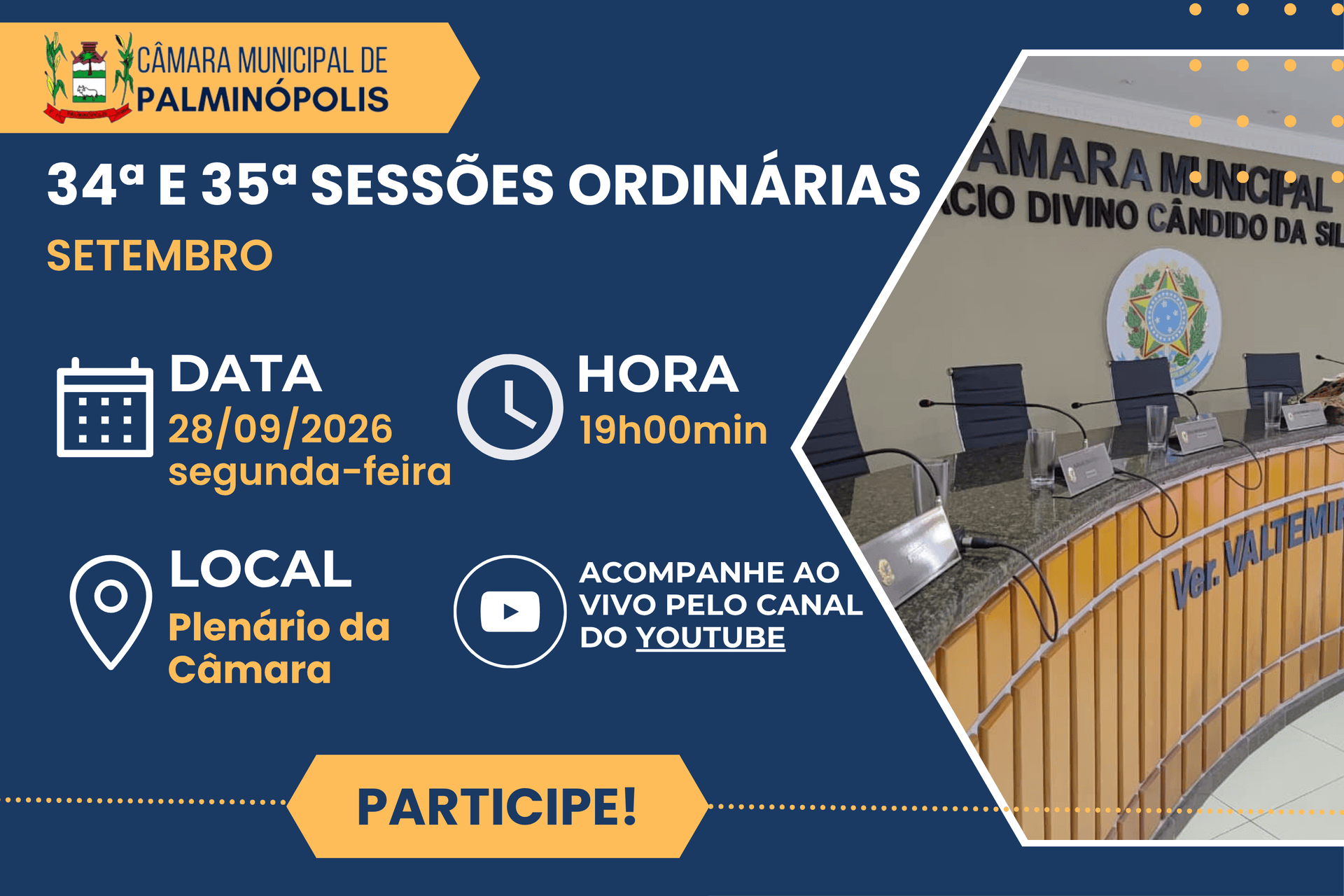 Pauta das 34ª e 35ª Sessões Ordinárias de 2026