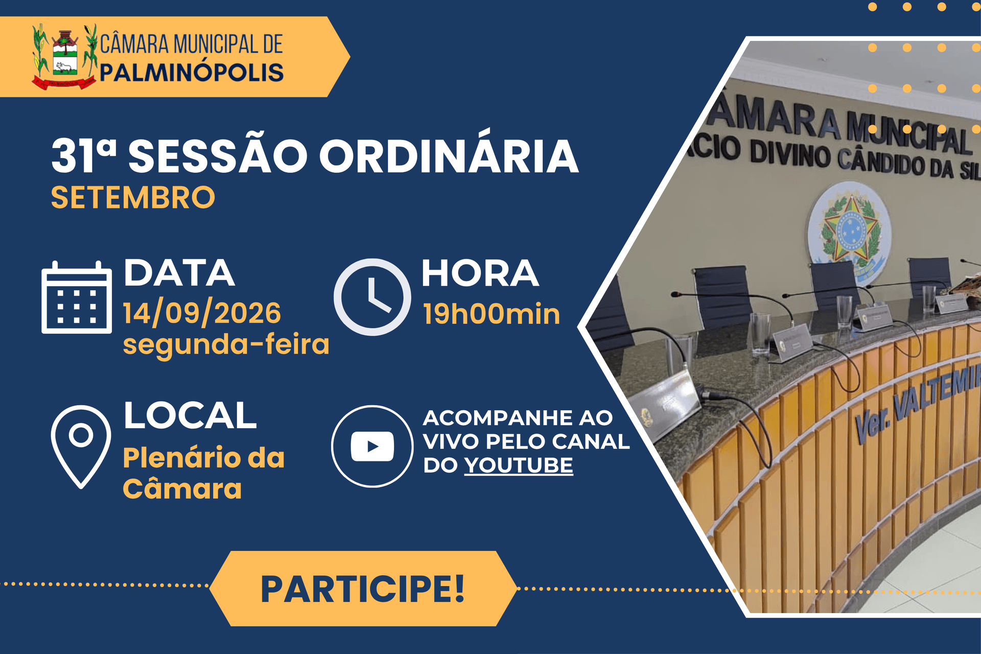 Pauta da 31ª Sessão Ordinária de 2026