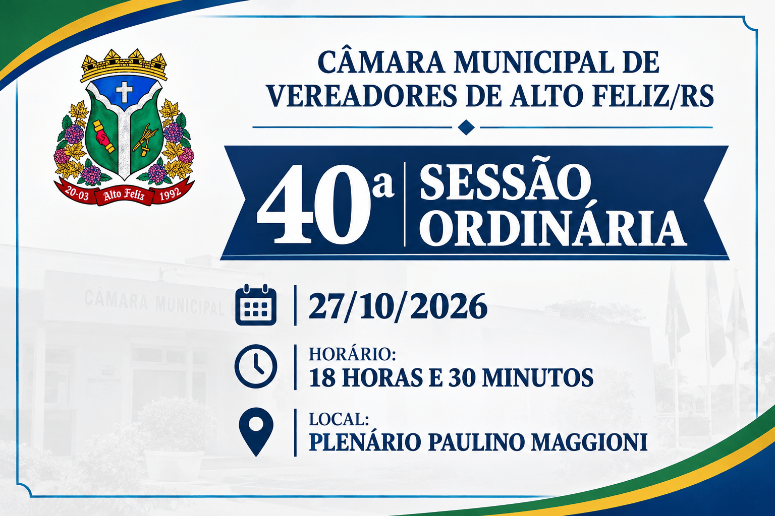 40ª  Sessão Ordinária da 9ª Legislatura