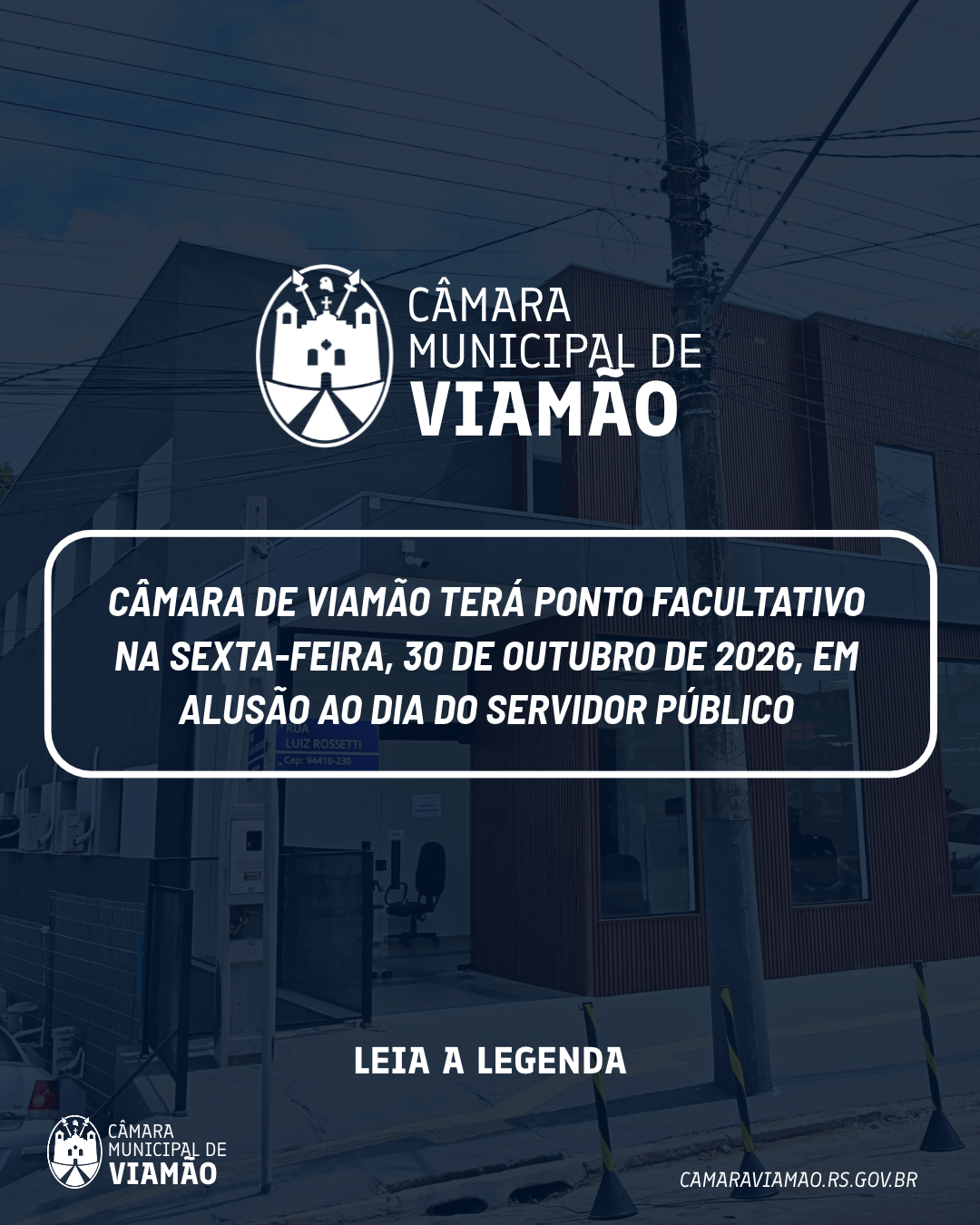 Câmara de Viamão terá ponto facultativo na sexta-feira (30) em alusão ao Dia do Servidor Público
