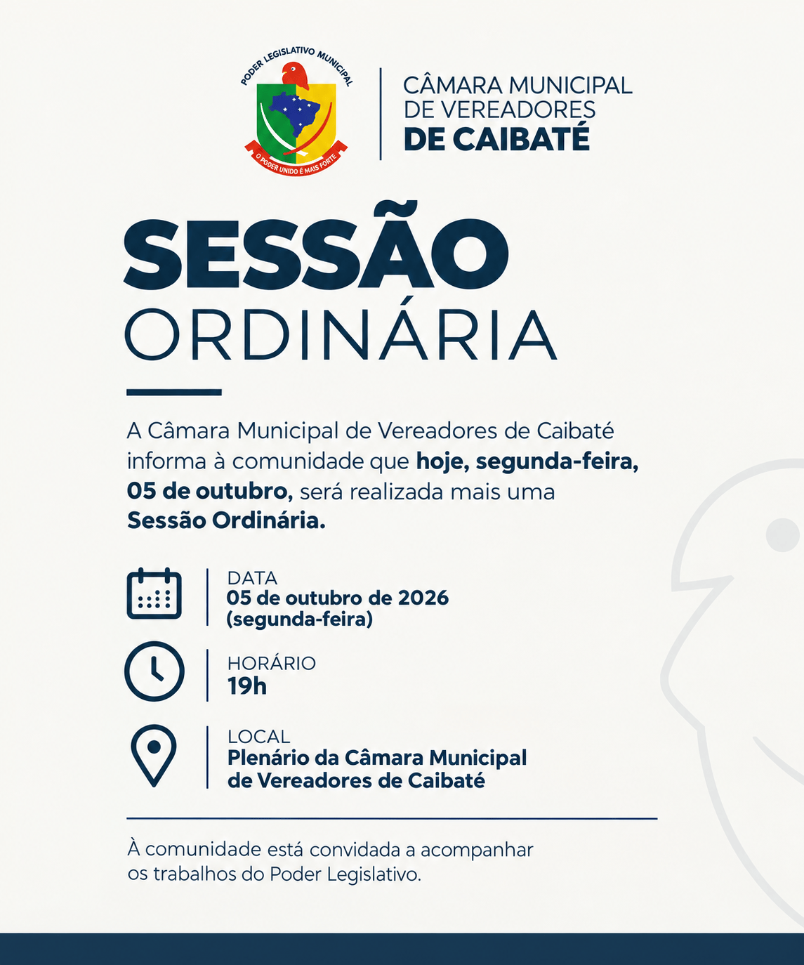PROJETOS EM PAUTA | SESSÃO ORDINÁRIA – 05 DE OUTUBRO