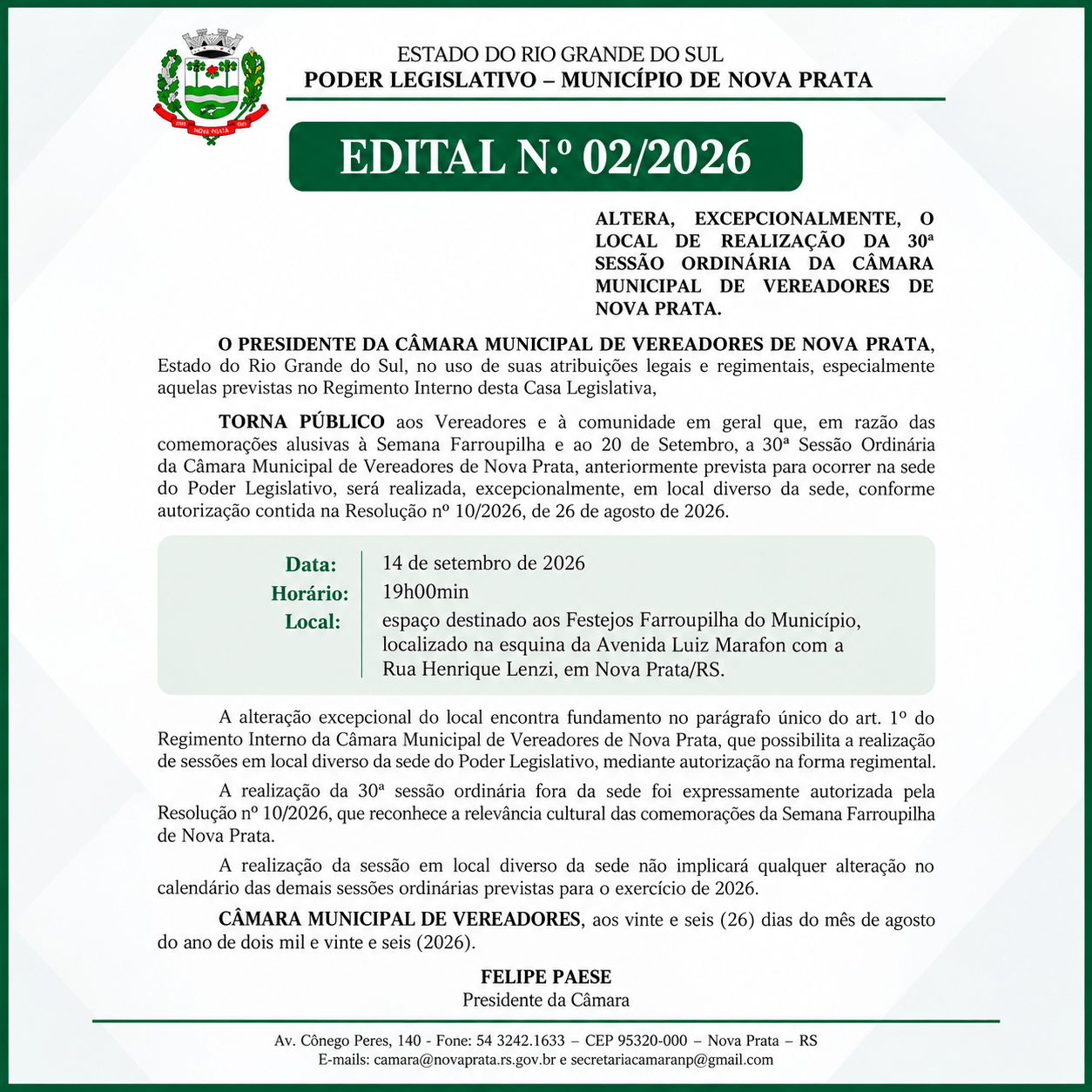 Edital N° 02/2026.